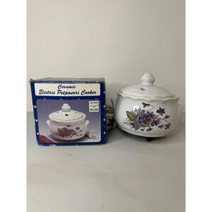 Ceramic Electric Potpourri Cooker with Floral Design
